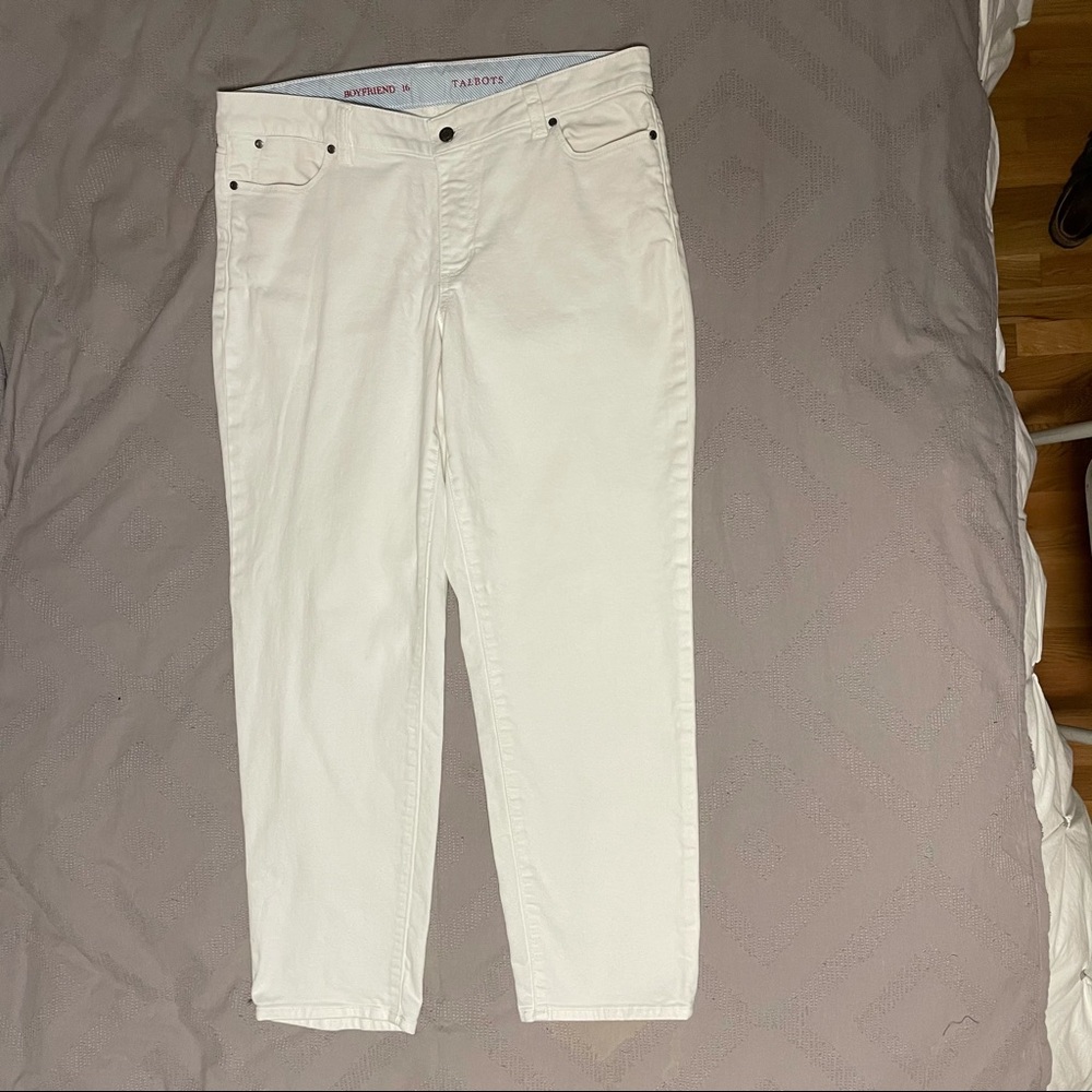 Talbots Boyfriend Jeans — White Sz 16